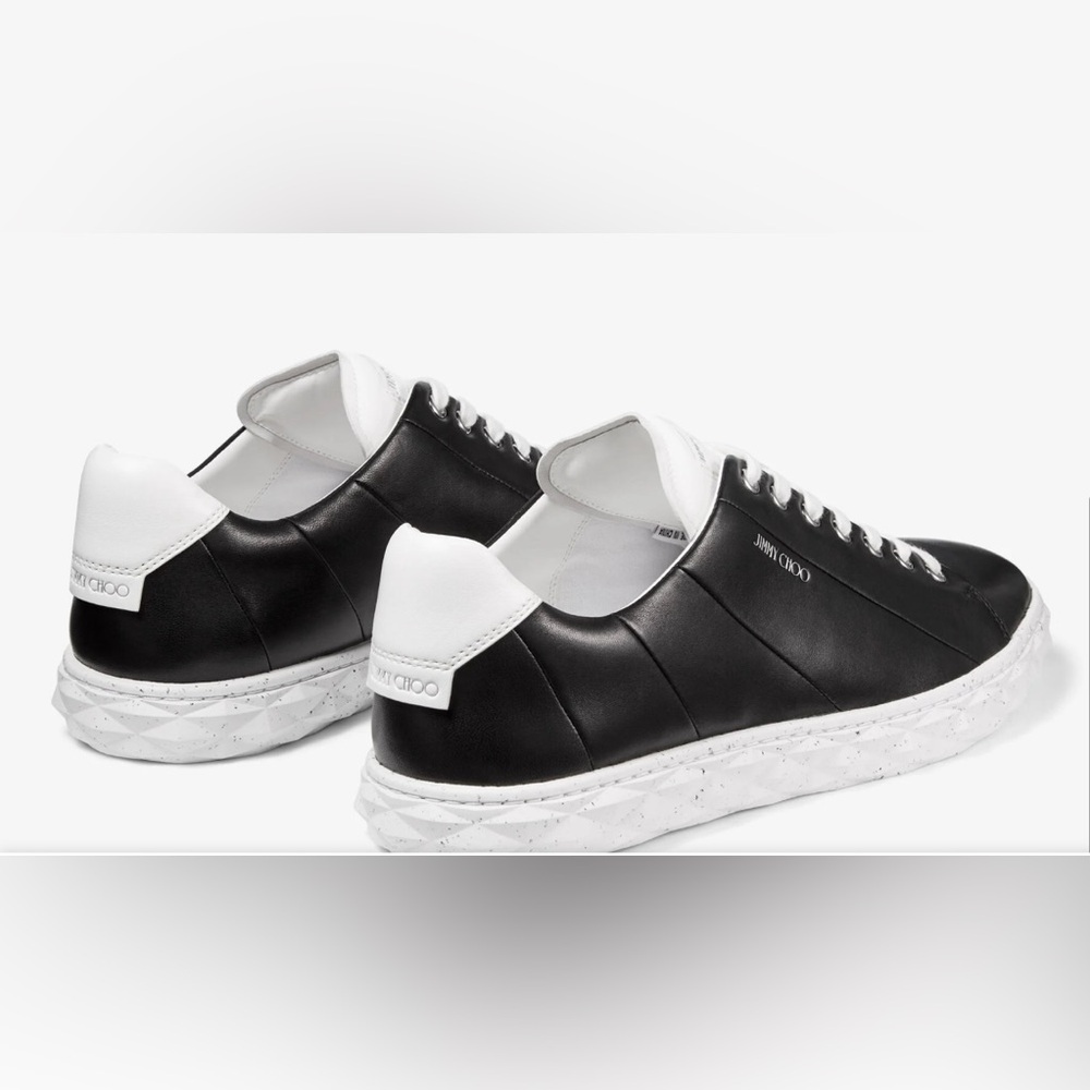 Jimmy Choo Diamond Black Nappa Leather Low-Top Trainers